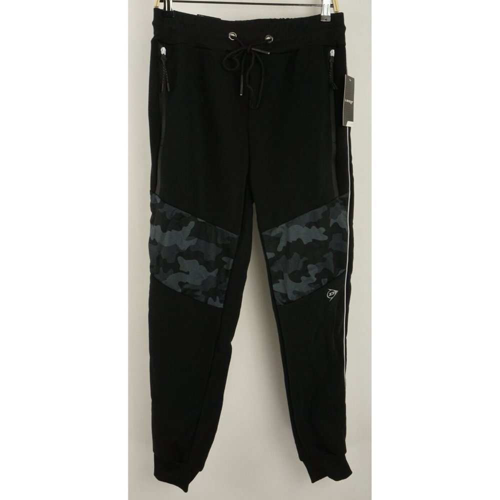 New Dunlop Sport Men's Sizes S / L Black Gray Blue‎ Camouflage Tech Sweatpants